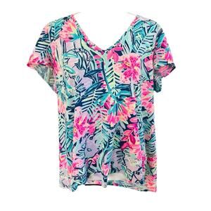 Lilly Pulitzer Colorful V Neck Shirt XL